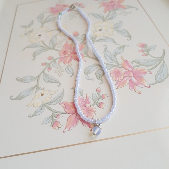 Handmade Beaded Choker Necklace Opalite Aventurine - Picture 2 of 8